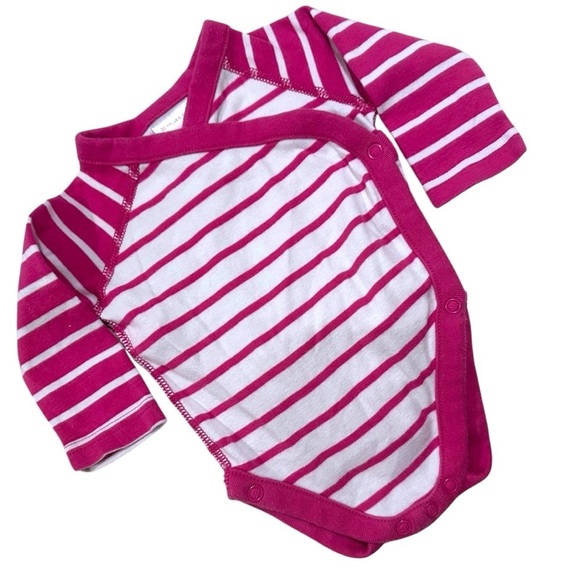 Hanna Andersson Other - Hanna Andersson Pink & White Striped Organic Cotton Bodysuit 0–3 Months
